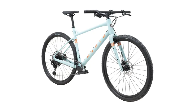 Marin DSX 3 Flat Bar Gravel Bike - Matte Light Blue/ Orange/ Chrome-1