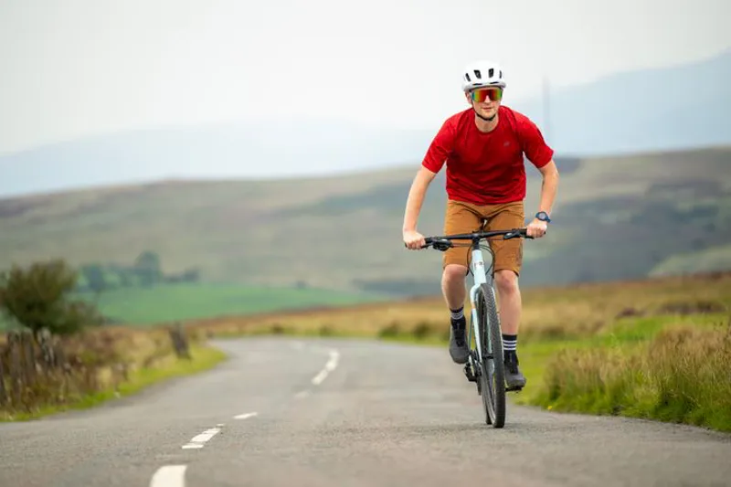 Marin DSX 3 Flat Bar Gravel Bike - Matte Light Blue/ Orange/ Chrome-2