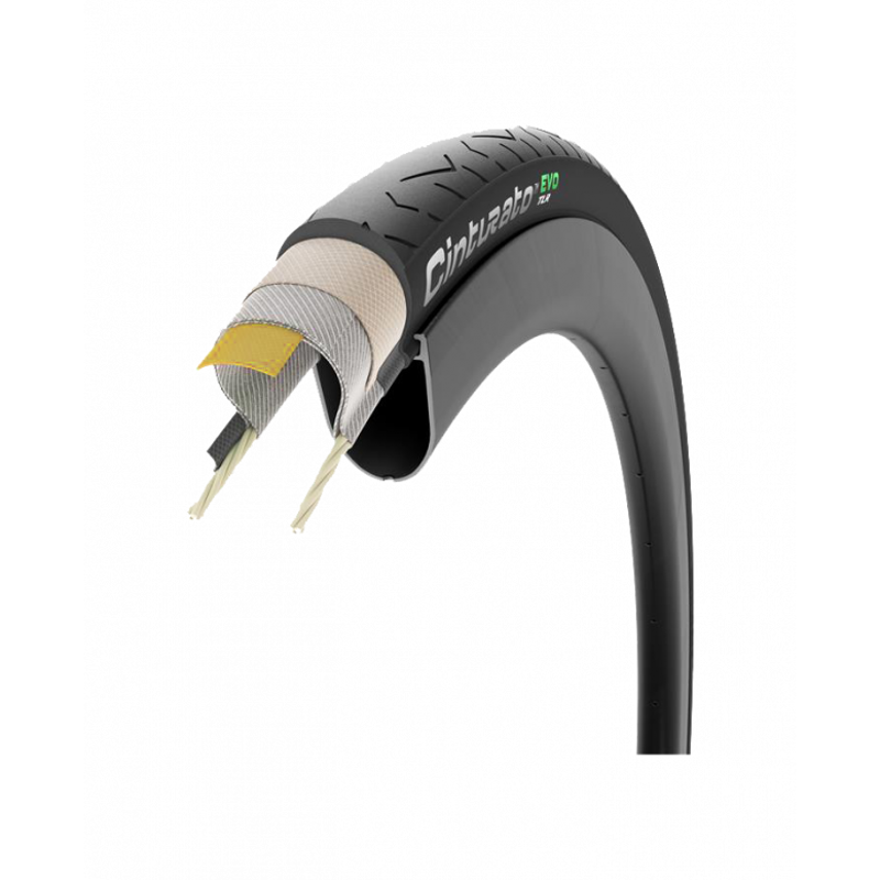 Pirelli Cinturato EVO TLR SmartEvo AS/ TechWALL+ Road Bike Tyres - Black-5