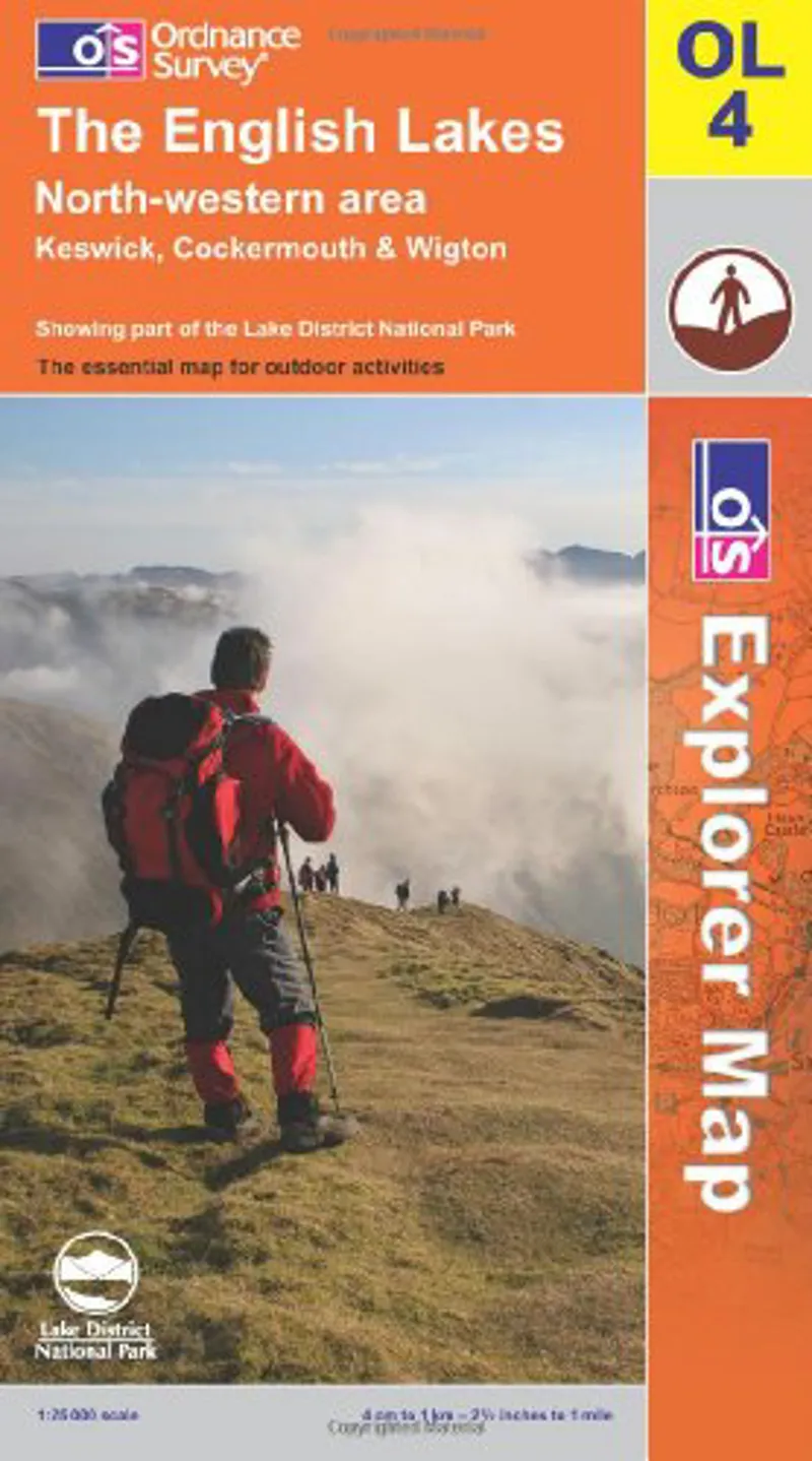 OS Maps Explorer Map OL4 The English Lakes - North Western Area