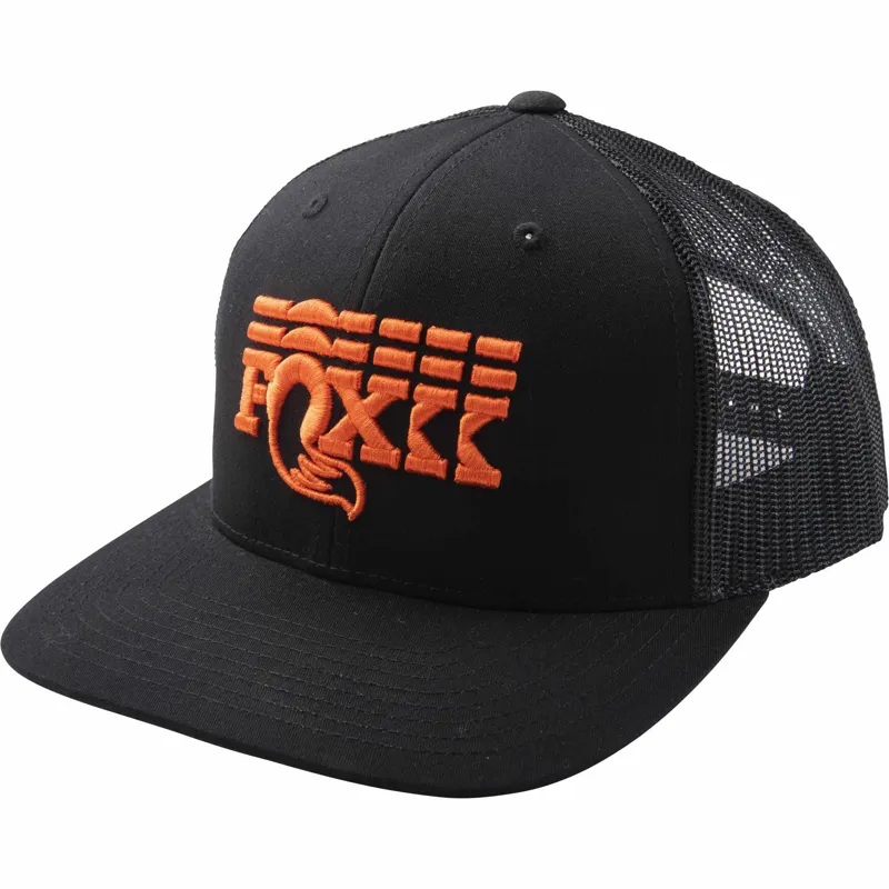 Fox Stacked Flat Brim Trucker Hat - Adult One Size - Black