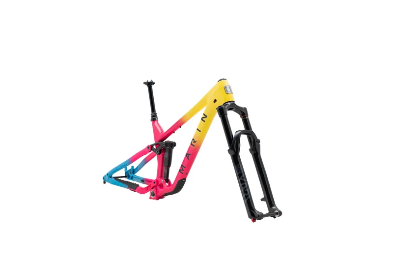 Marin Alpine Trail Carbon FUN Frameset - Blue/ Pink/ Yellow-1