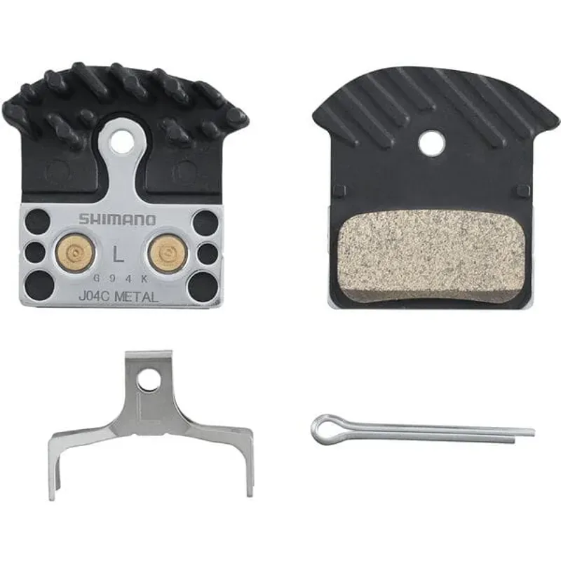 Shimano J04C-MF Metal Disc Brake Pads Alloy/Stainless Back Icetec Fins-1
