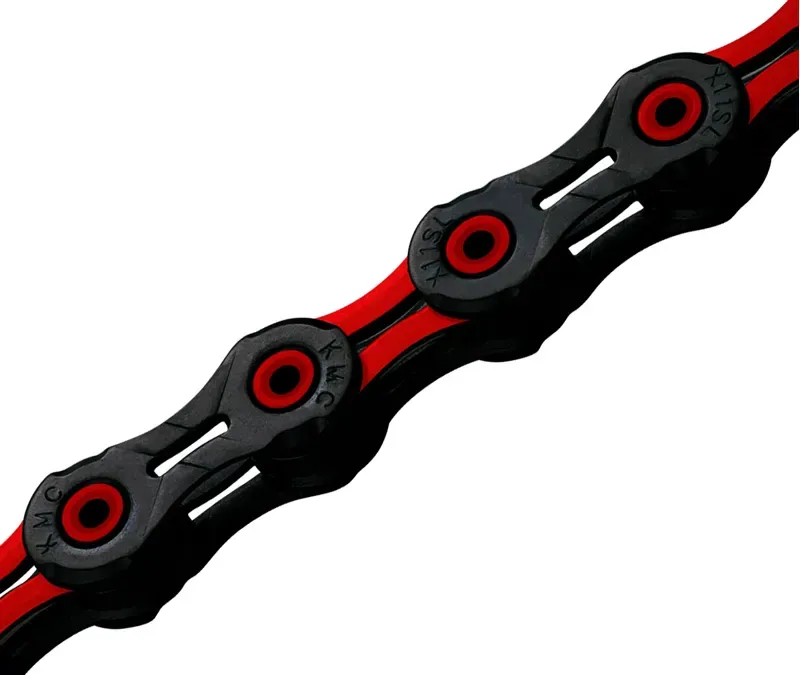 KMC DLC 11 118 Link 11 Speed Chain - Red/ Black