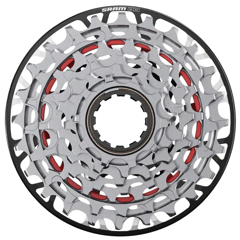 SRAM XS-797 XX DH T-Type 7-speed 10-24-tooth Slim XD Cass. in Silver