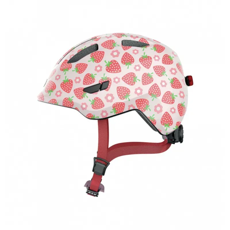 ABUS Smiley 3.0 LED Kids Helmet - Rose Strawberry