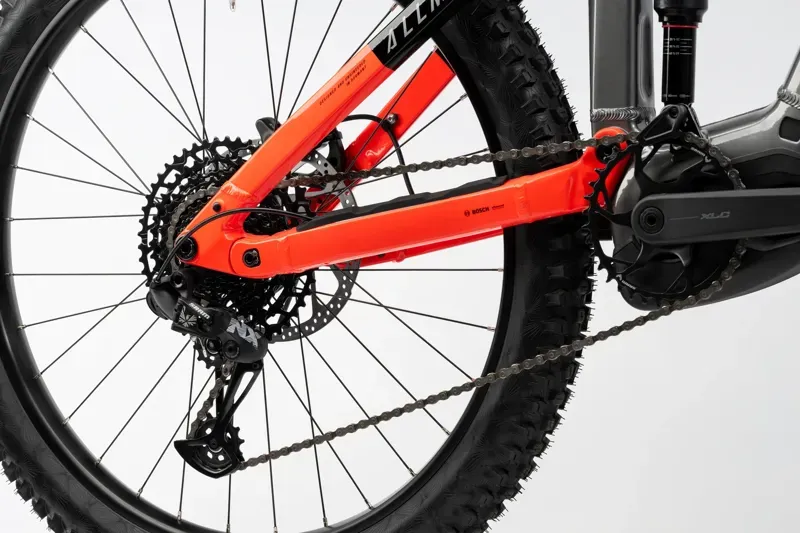 Haibike Allmtn 4 eMountain Bike - Gloss Silver/ Red/ Black-4