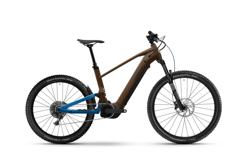 Haibike Alltrail 6 eMountain Bike - Gloss Leather/ Platinum Blue