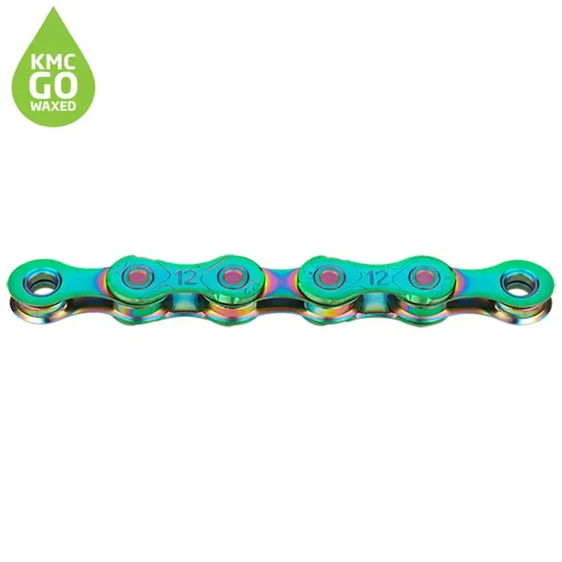 KMC X12 Waxed 126-link Chain - Aurora Green