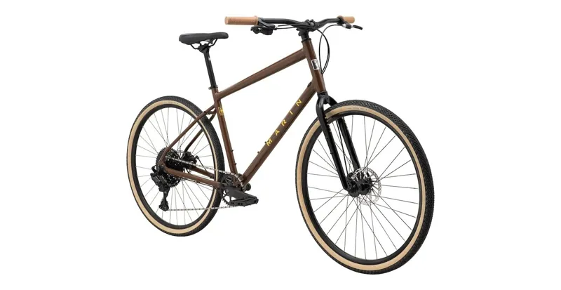Marin Kentfield 2 Flat Bar Hybrid Bike - Gloss Brown/ Black/ Yellow-1