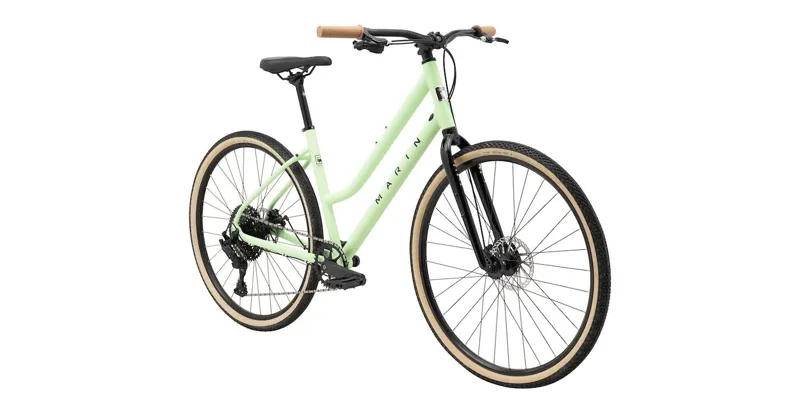 Marin Kentfield 2 ST Flat Bar Hybrid Bike - Gloss Light Green/ Black-1