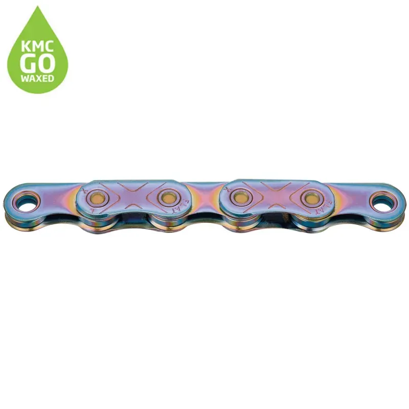 KMC X Flat Waxed SRAM 12/ 13 Speed 126 Link Chain - Aurora Blue