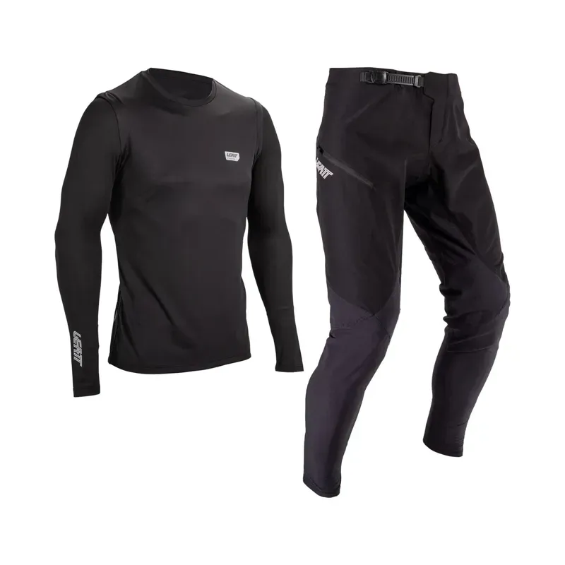 Leatt MTB 1.0 Ride Kit Jersey and Pants Set - Black/ Black
