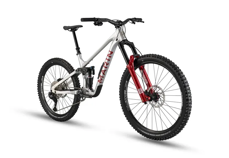Marin Alpine Trail XR Full Suspension Mountain Bike - Silver/ Red/ White-1