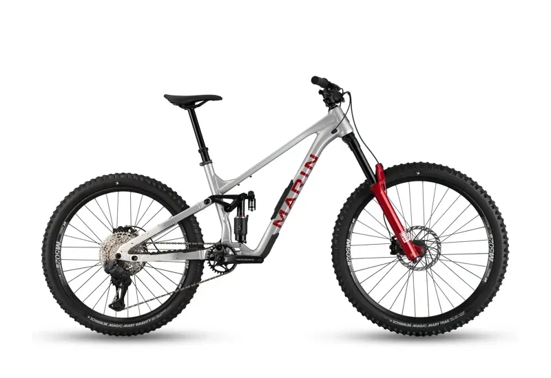 Marin Alpine Trail XR Full Suspension Mountain Bike - Silver/ Red/ White
