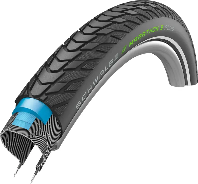 Schwalbe : Marathon E-Plus : Wired : ADDIX E/Smart DualGuard : 700x38c : Black Relfective