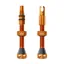 Peaty's Holeshot Fast Flow Tubeless Valves in Orange