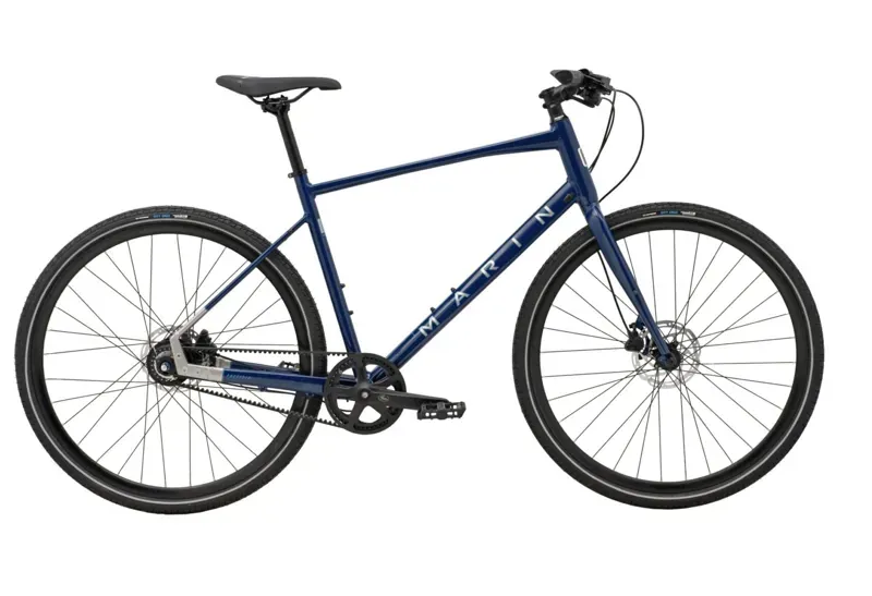 Marin Presidio 3 Hybrid Bike - Gloss Navy/ Dark Silver/ Silver Cyan