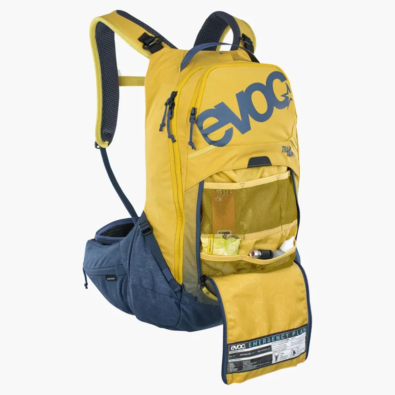 Evoc Trail Pro Protector 16 Litre Backpack - Curry/ Denim-3
