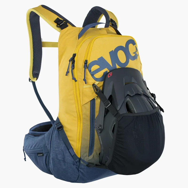 Evoc Trail Pro Protector 16 Litre Backpack - Curry/ Denim-2