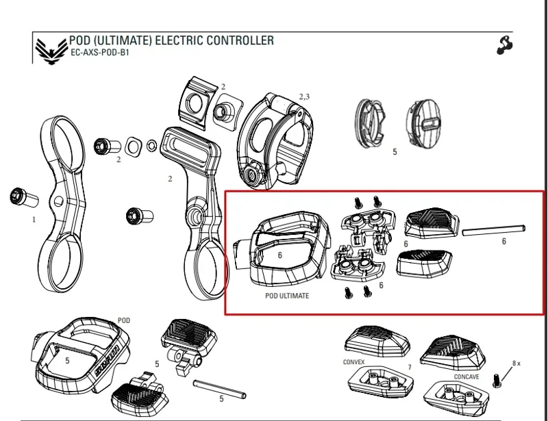 SRAM POD AXS Ultimate HMI Module Bolt-On Cover Kit Inc. Concave Caps - 11.3018.018.009 -1
