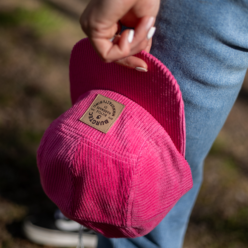 Burgtec Bandit Corduroy Five Panel Cap - Toxic Barbie Pink-5