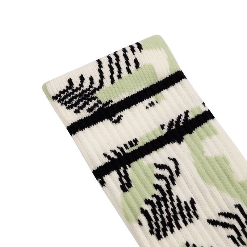 Burgtec Everyday Crew Patterned Socks - Snazzy Sage-1
