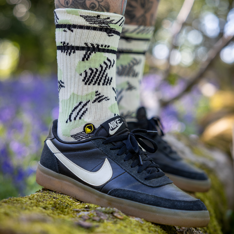 Burgtec Everyday Crew Patterned Socks - Snazzy Sage-4