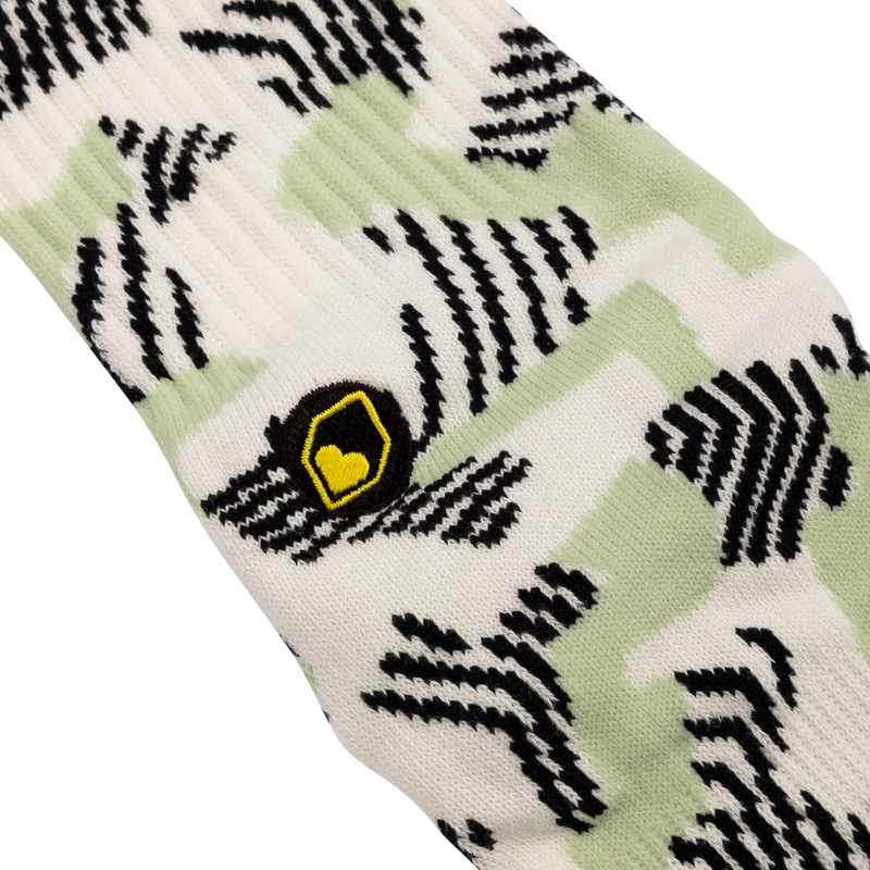 Burgtec Everyday Crew Patterned Socks - Snazzy Sage-2