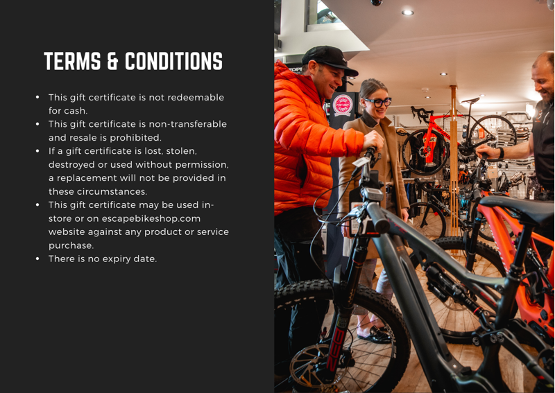 Escape Bike Shop Gift Voucher - 50.00 Pounds-1