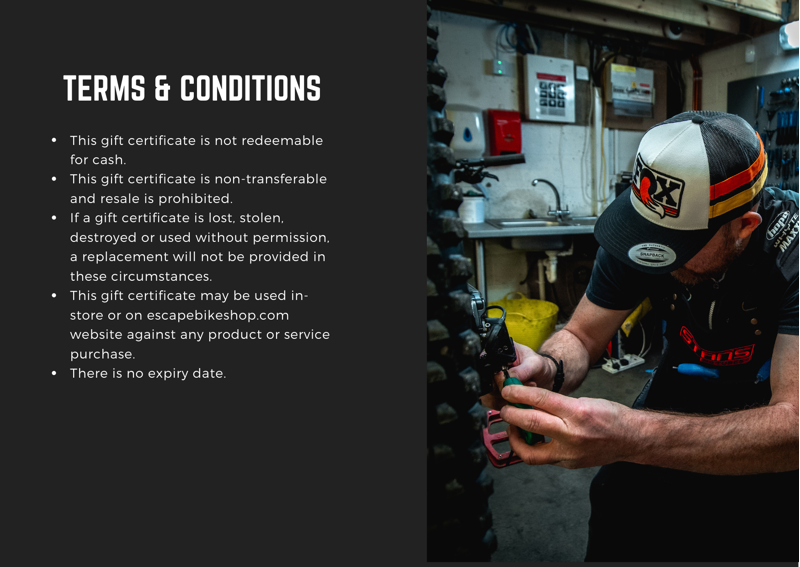 Escape Bike Shop Gift Voucher - 10.00 Pounds-1