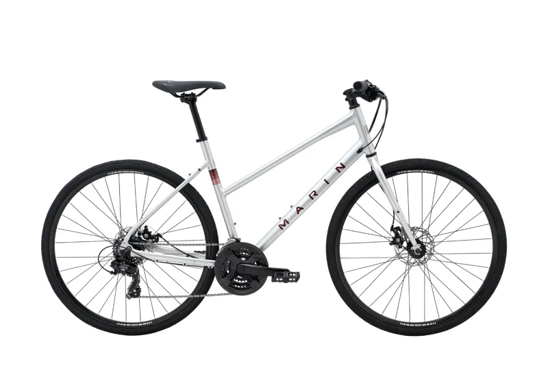 Marin Fairfax 1 ST Flat Bar Hybrid Road Bike - Gloss Silver/ Red