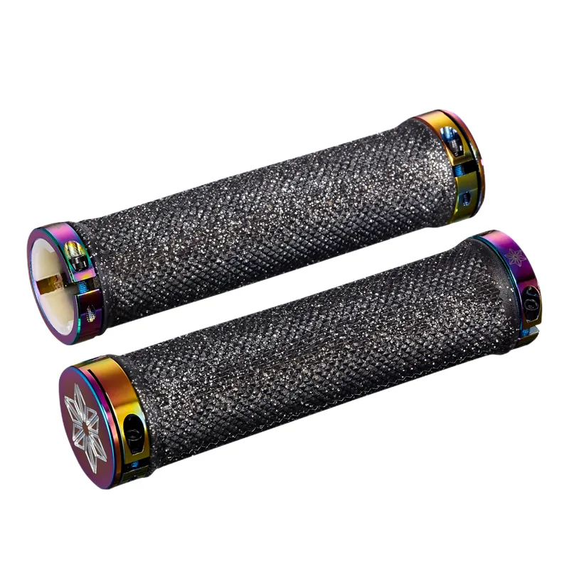 Supacaz Diamond Kush Grips - Black/ Oil Slick