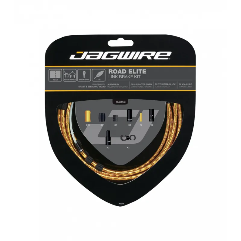 Jagwire Elite Link Road Brake Cable Kit - Gold