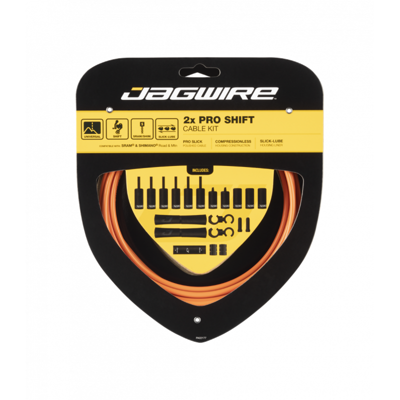 Jagwire 2x Pro Shift Gear Cable Inner/ Outer Kit - Orange