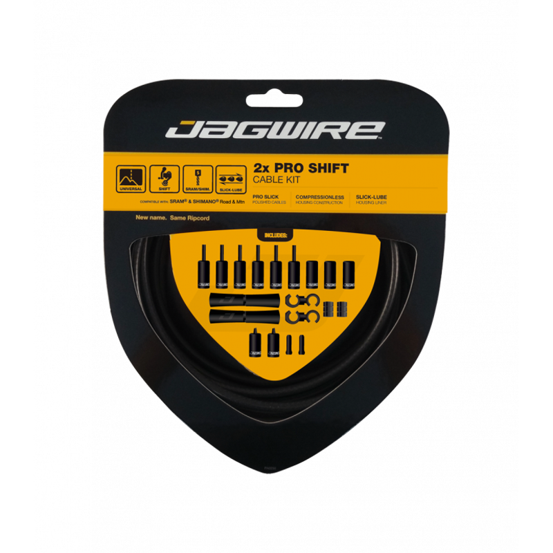 Jagwire 2x Pro Shift Kit - Gear Cable Inner/ Outer Kit - Black