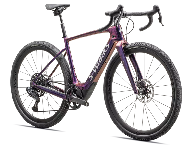 Specialized S-Works Turbo Creo 2 Gravel E.Bike - Gloss Carbon/ Red To Blue Strata/ Satin Liquid Silver-1