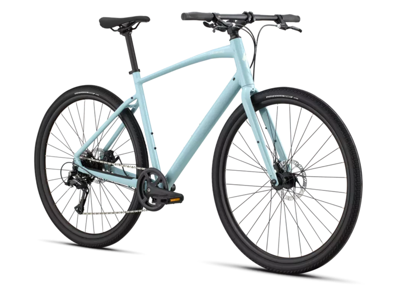 Specialized Sirrus X 1.0 Hybrid Bike - Gloss Sea Foam/ Dune White Reflective-1