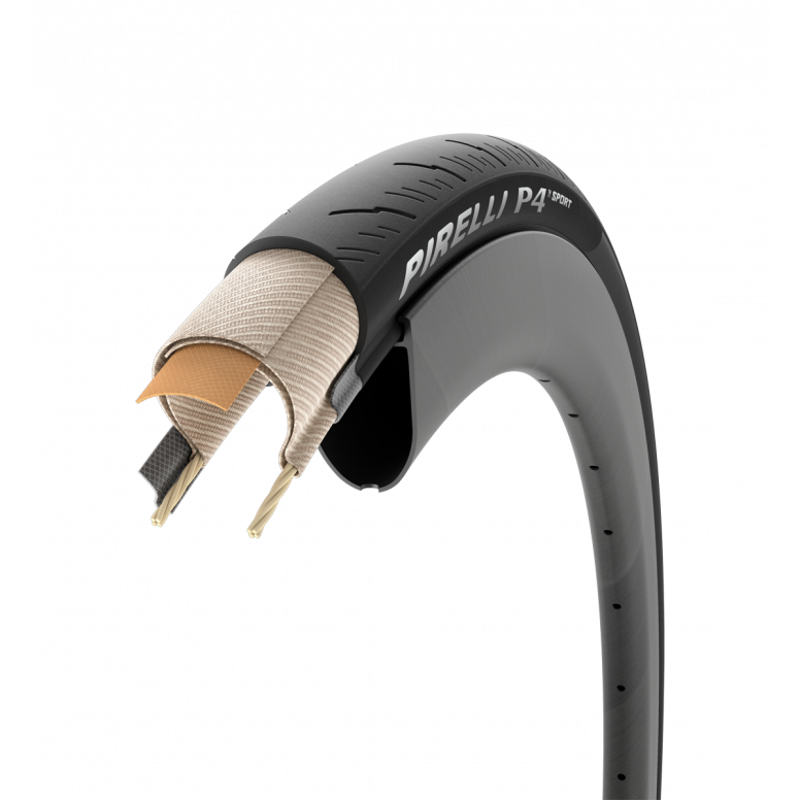 Pirelli P4 Sport Folding Road Bike Tyres - Black-3