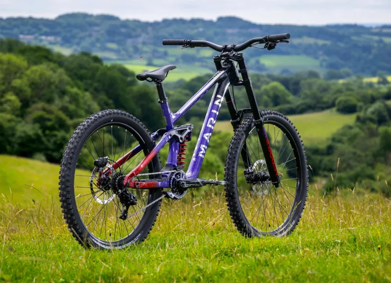 Marin Quake 29 Downhill Mountain Bike - Gloss Black/ Purple/ Red-9