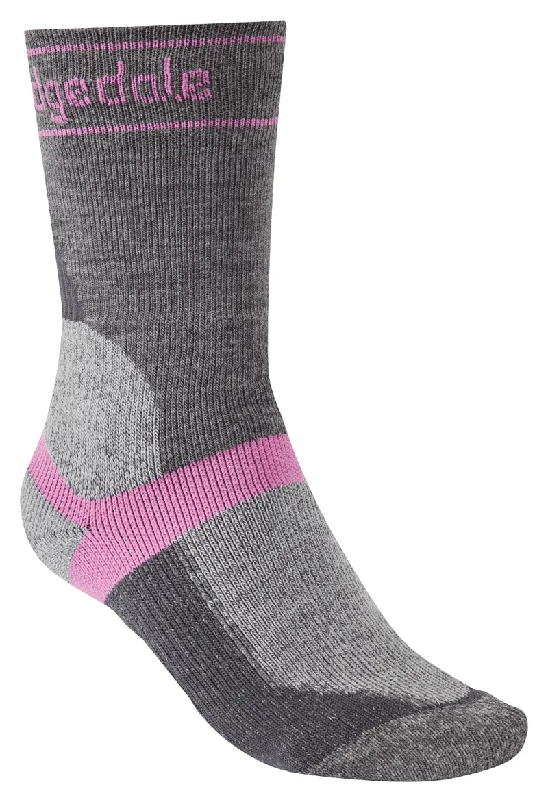 Bridgedale Women's Winter Weight T2 Merino Sport Boot - Grey/ Pink