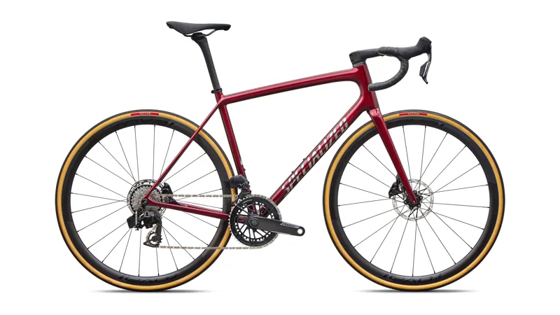 Specialized Aethos 2 Pro SRAM Force AXS Road Bike - Gloss Red Sky/ Chrome