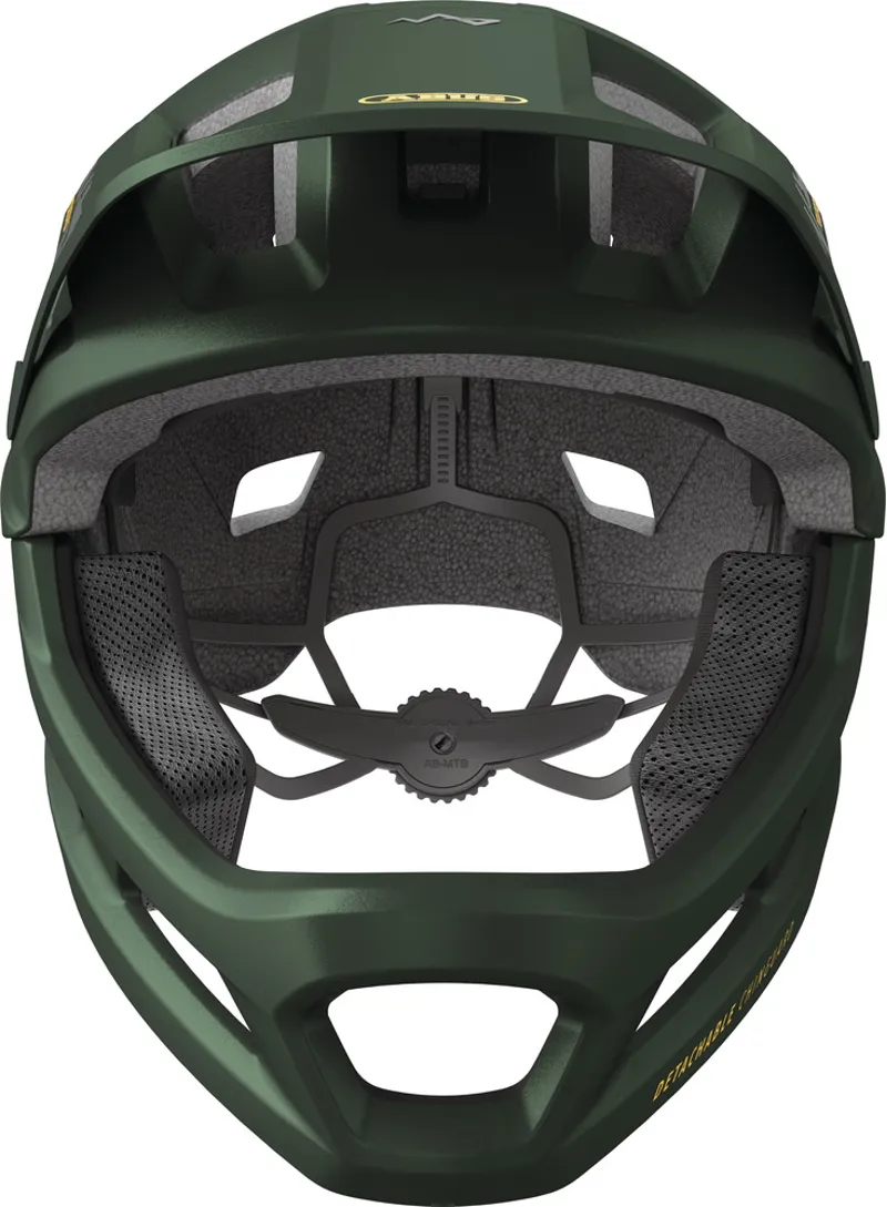 Abus YouDrop Full Face Removable Chinbar Kids Helmet - 48-55cm Small - Moss Green-1