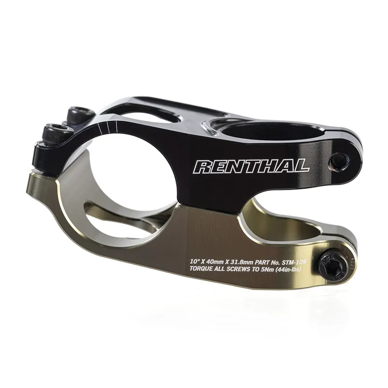 Renthal Duo 31.8mm Clamp Handlebar Stem - Black/ Gold-1