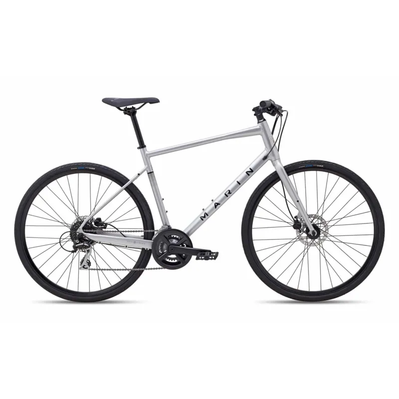 Marin Fairfax 2 Flat Bar Hybrid Road Bike - Gloss Silver/ Black