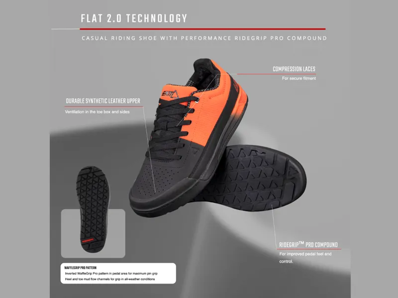 Leatt Shoes Flat 2.0 Flat Pedal Cycling Shoes - Stealth Black-6