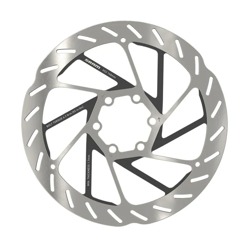 SRAM HS2 6 Bolt Rotor - Rounded - Silver/ Black