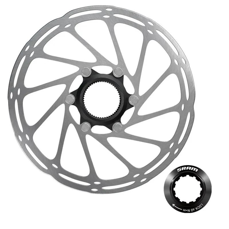 SRAM Centerline CenterLock Rounded 1.85mm Rotors - Silver/ Black