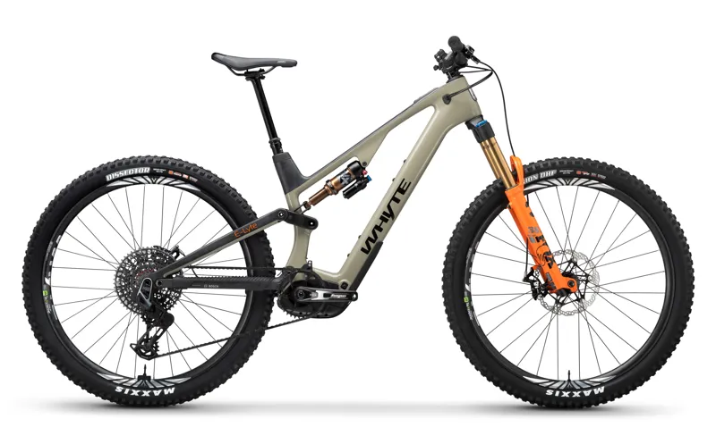 Whyte E-Lyte 150 Works Mountain E.Bike - Olive with UD Carbon-1