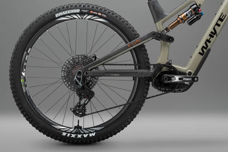 Whyte E-Lyte 150 Works Mountain E.Bike - Olive with UD Carbon-3